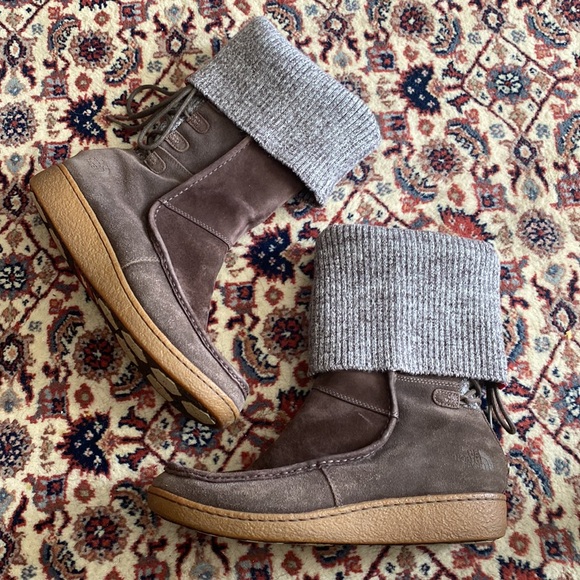 North Face Brown Insulated Winter Boots